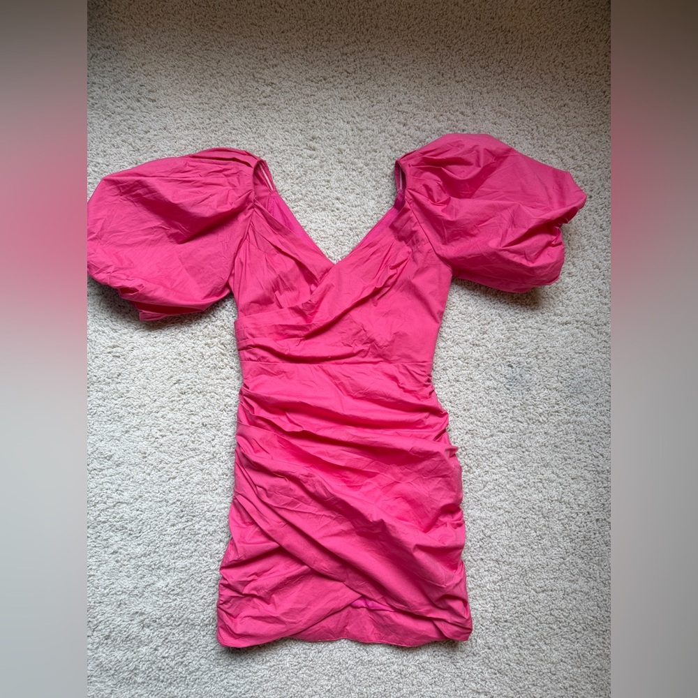 DO+BE Pink Ruched Wrap Mini Dress